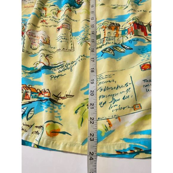 Holly Lane Women's Yellow Sea Shore Postcard Print Lightweight Skirt Size Large - Picture 8 of 8